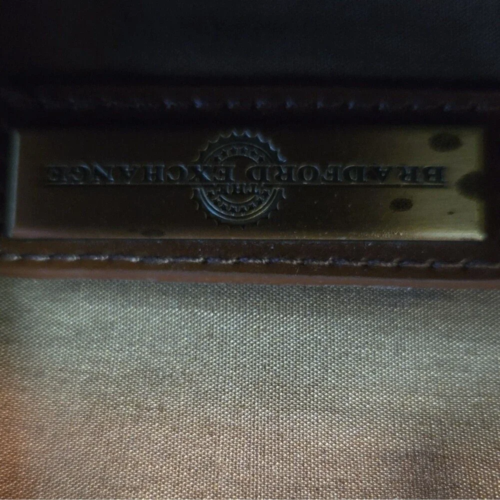 Bradford Exchange Animal Pattern Briefcase  Bag Zip Adjustable Strap Tan Brown
